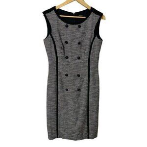 Tahari Arthur S. Levine Preppy Blazer herringbone pattern Dress Sleeveless Sz 6